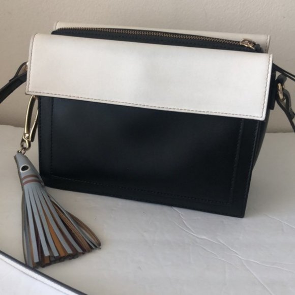 TED BAKER LONDON Colour by Numbers Glacial Leather Crossbody White Black Blue - Picture 13 of 16